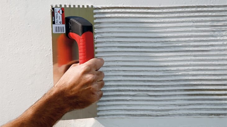 Adhesive installation pool tile