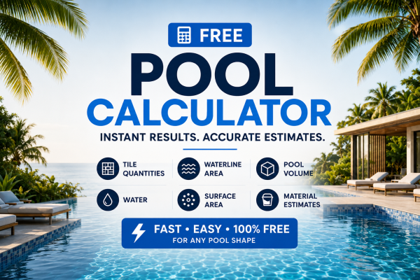 Pool Area, Volume, Tile & Waterline Calculator