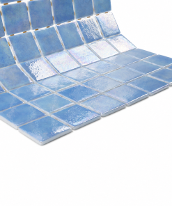 Azur Blue Iridescent Glass Mosaic Tile for Pools – Iridescent Collection