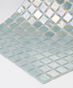 Coral Light Aqua Blue Iridescent Glass Mosaic Pool Tile – Iridescent Collection
