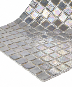 Cuarzo Silver Grey Iridescent Glass Mosaic Pool Tile – Iridescent Collection