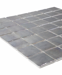Cuarzo Silver Grey Iridescent Glass Mosaic Pool Tile – Iridescent Collection