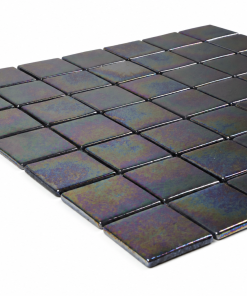 Ebano Black Iridescent Glass Mosaic Tile for Pools – Iridescent Collection