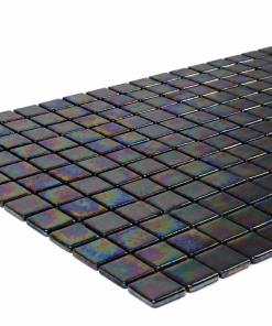 Ebano Black Iridescent Glass Mosaic Tile for Pools – Iridescent Collection