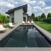 Black Swimming Pool with mosaic tile Lisa by Ezarri.