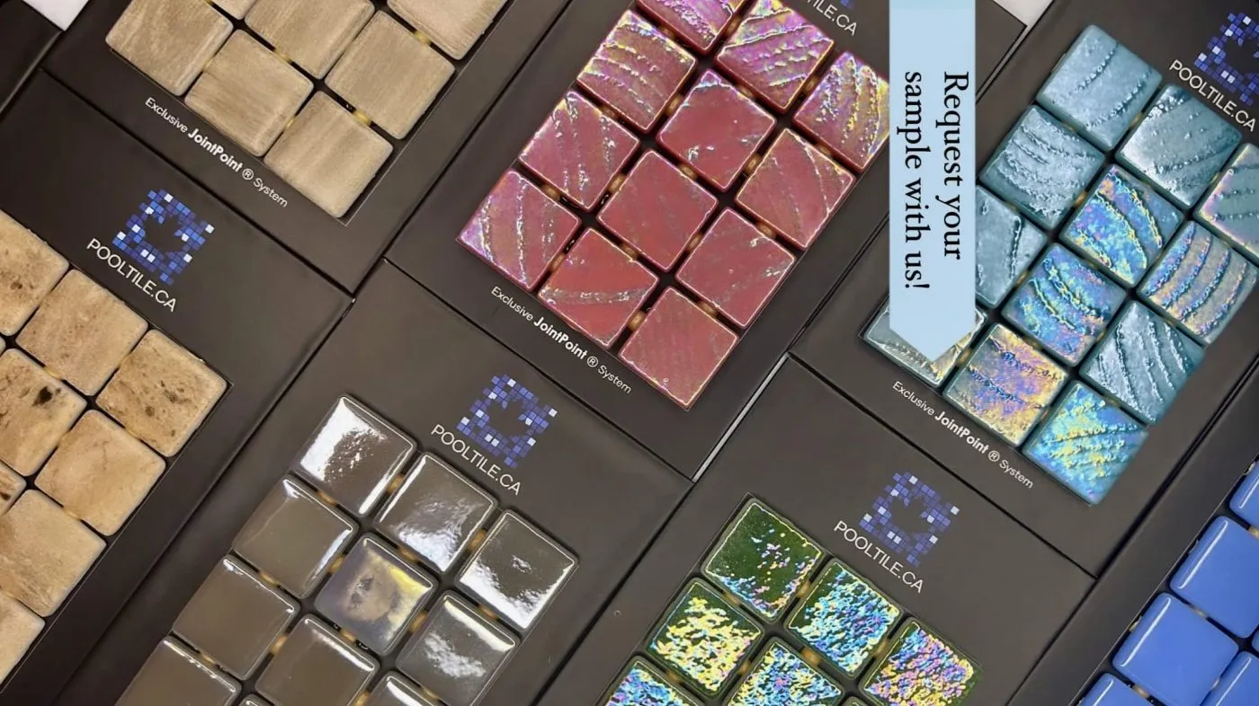 Glass mosaic tiles samples from pooltile.ca