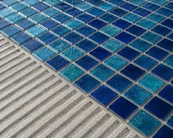 Glass mosaic pool tile