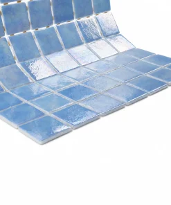 Azur Blue Iridescent Glass Mosaic Tile for Pools – Iridescent Collection
