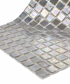 Cuarzo Silver Grey Iridescent Glass Mosaic Pool Tile – Iridescent Collection
