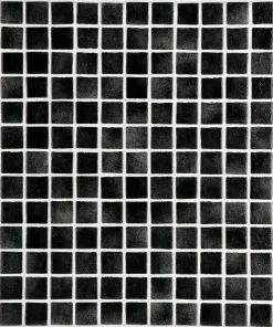 Charcoal Niebla glass mosaic pool tile