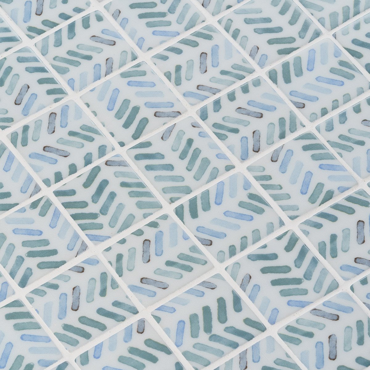 Strokes 50 mm glass mosaic pool tile
