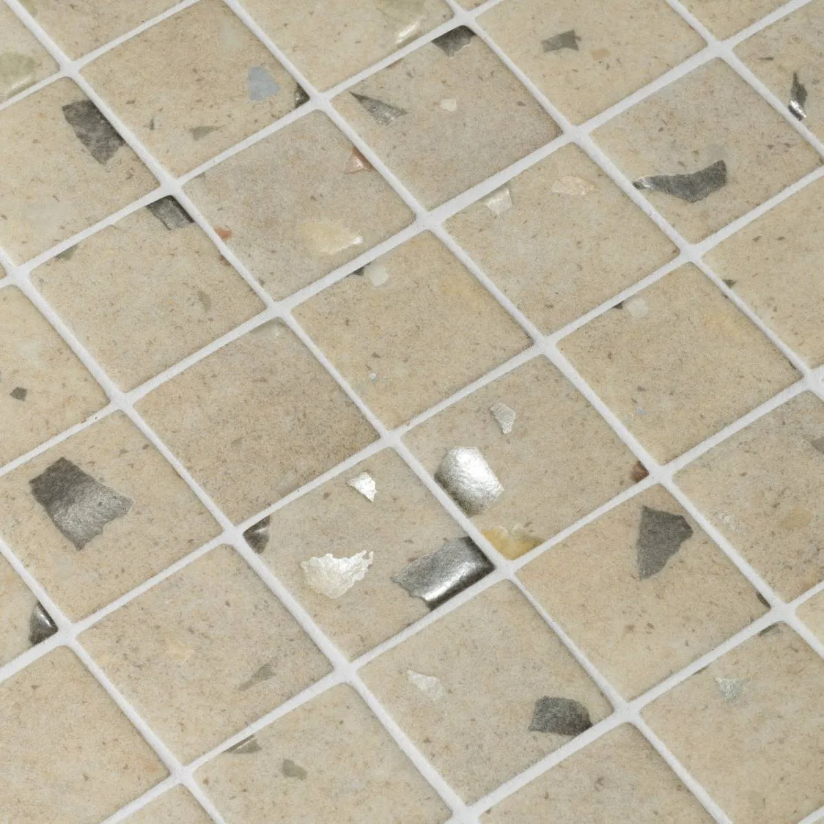 Terrazzo Clay 50 mm glass mosaic pool tile